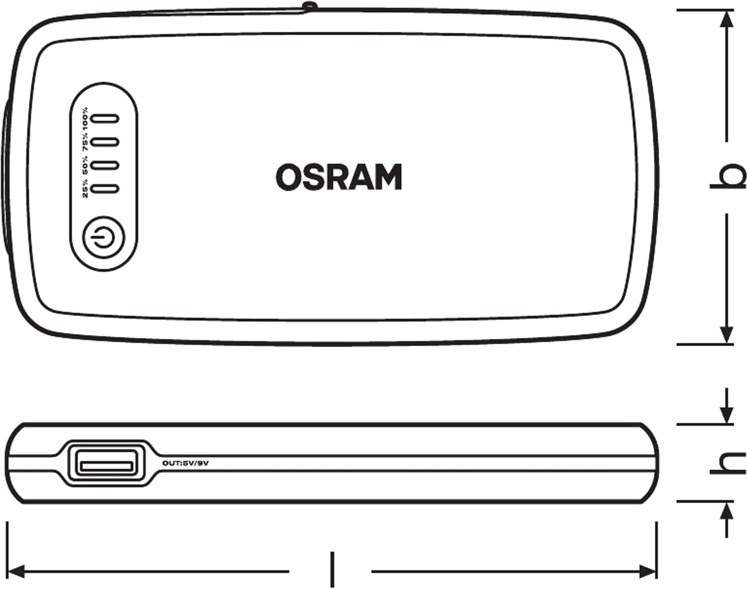 جامپاستارتر خودرو Osram لیتیومی با پاوربانک 6000mAh و جریان 500A مدل Batterystart200 جامپاستارتر خودرو Osram لیتیومی با پاوربانک 6000mAh و جریان 500A مدل Batterystart200