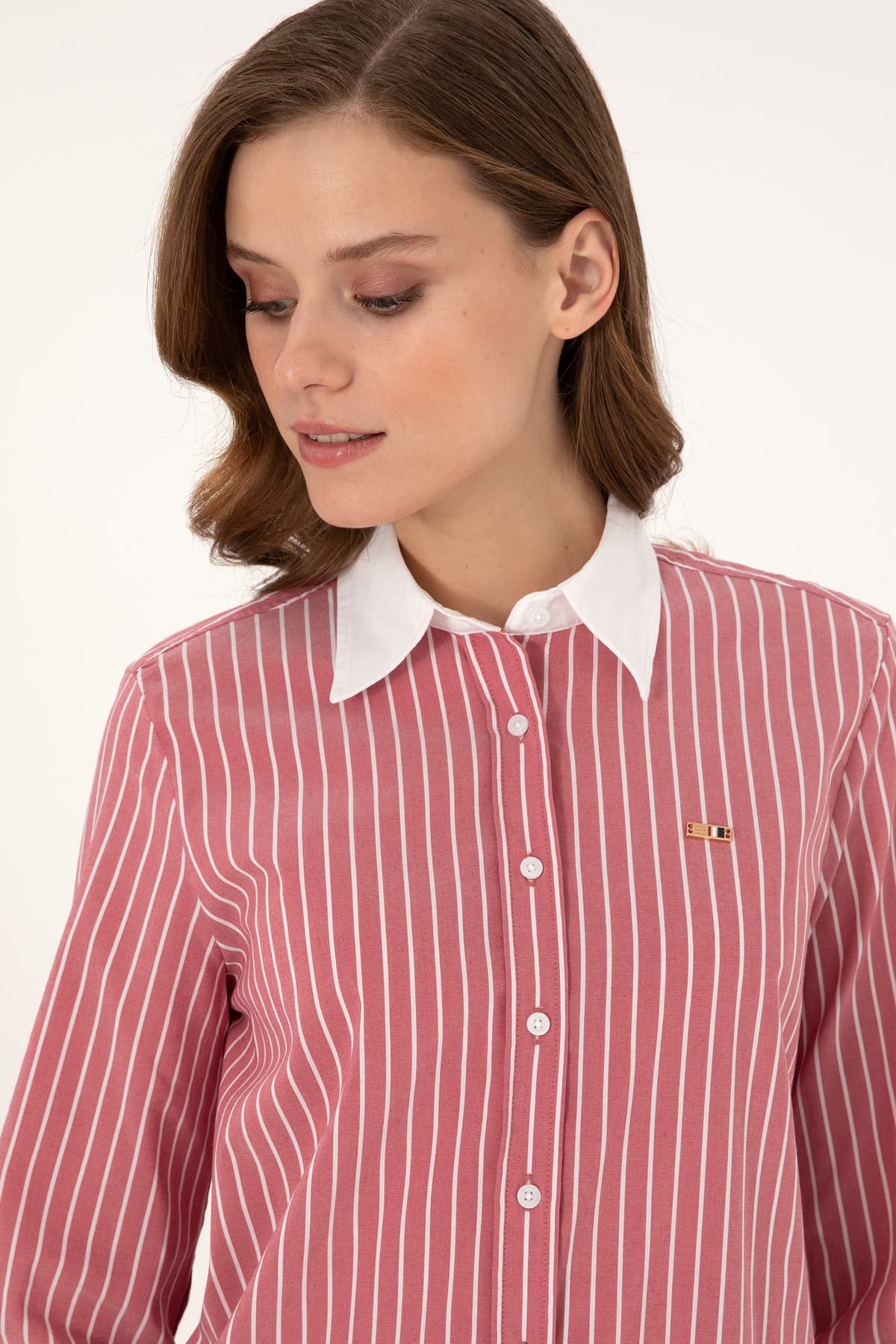 پیراهن تونیک زنانه U.S. Polo Assn. راهراه آلبالویی آستین بلند مدل 50297107-VR223 پیراهن تونیک زنانه U.S. Polo Assn. راهراه آلبالویی آستین بلند مدل 50297107-VR223