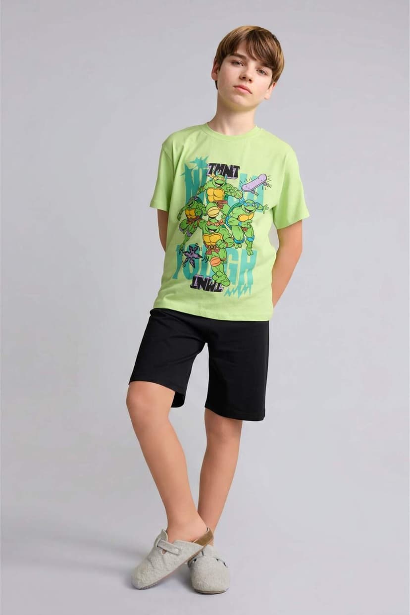 ست پیژامه پسرانه Defacto نخی Nınja Turtles-Retro آستین کوتاه شلوارک ۲تکه مدل H8008A826HS ست پیژامه پسرانه Defacto نخی Nınja Turtles-Retro آستین کوتاه شلوارک ۲تکه مدل H8008A826HS