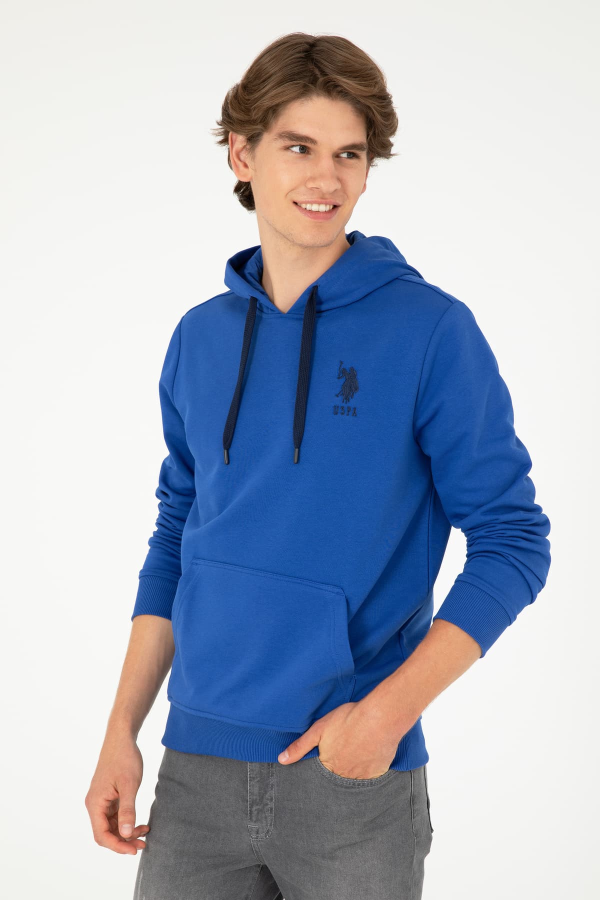 سویشرت مردانه U.S. Polo Assn. ساده آبی ساکس مدل 50289059-VR045 سویشرت مردانه U.S. Polo Assn. ساده آبی ساکس مدل 50289059-VR045