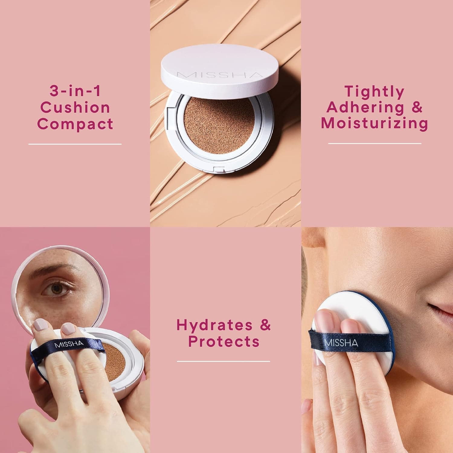 کوشن کرمپودر MISSHA با جلوهای درخشان SPF50+ PA+++ مدل Magic Cushion Moist Up no.23 کوشن کرمپودر MISSHA با جلوهای درخشان SPF50+ PA+++ مدل Magic Cushion Moist Up no.23