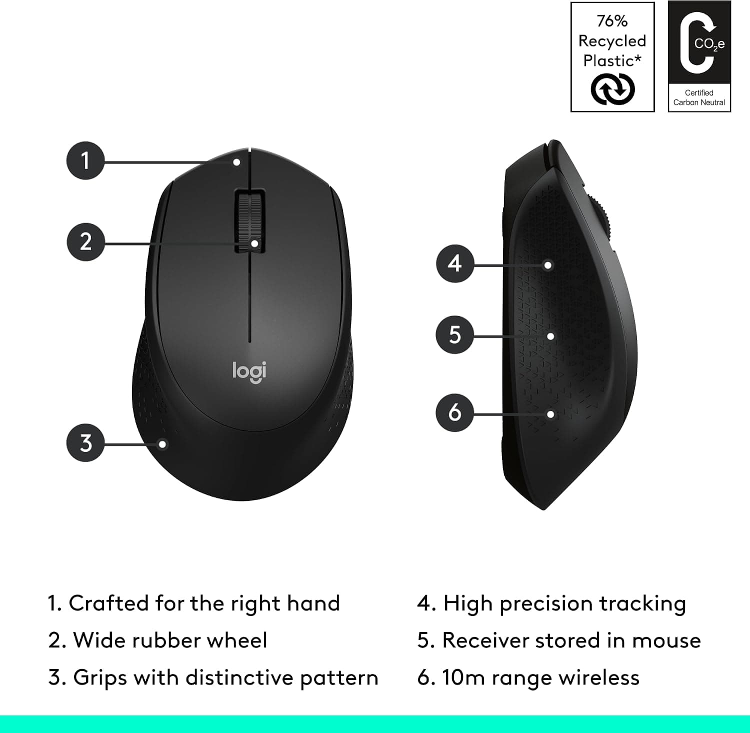 ماوس بیسیم Logitech با گیرنده USB Nano مشکی مدل M280 ماوس بیسیم Logitech با گیرنده USB Nano مشکی مدل M280