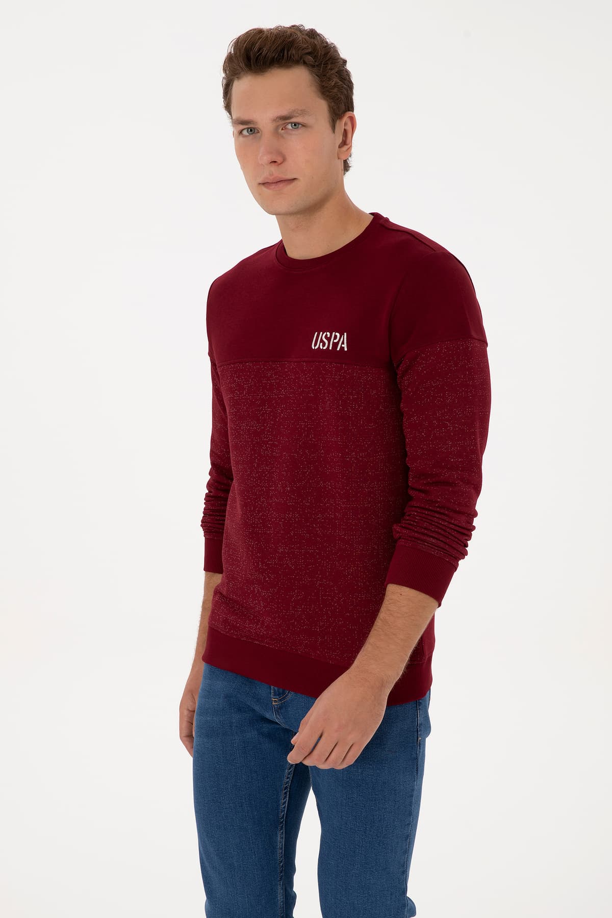 سوئیشرت مردانه U.S. Polo Assn. فیت معمولی یقه گرد زرشکی مدل 50316380-VR014 سوئیشرت مردانه U.S. Polo Assn. فیت معمولی یقه گرد زرشکی مدل 50316380-VR014
