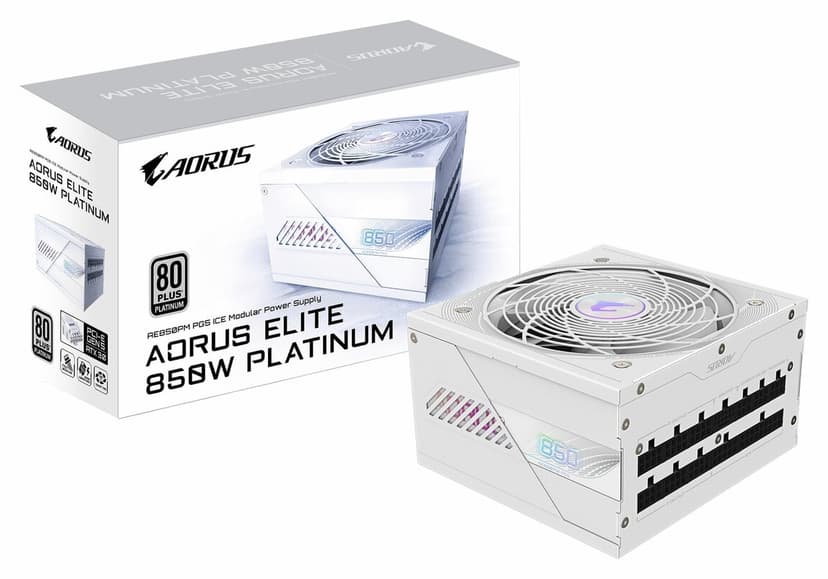 منبع تغذیه Gigabyte Aorus Elite Ice 850W 80+ Platinum ماژولار مدل AE850PM منبع تغذیه Gigabyte Aorus Elite Ice 850W 80+ Platinum ماژولار مدل AE850PM