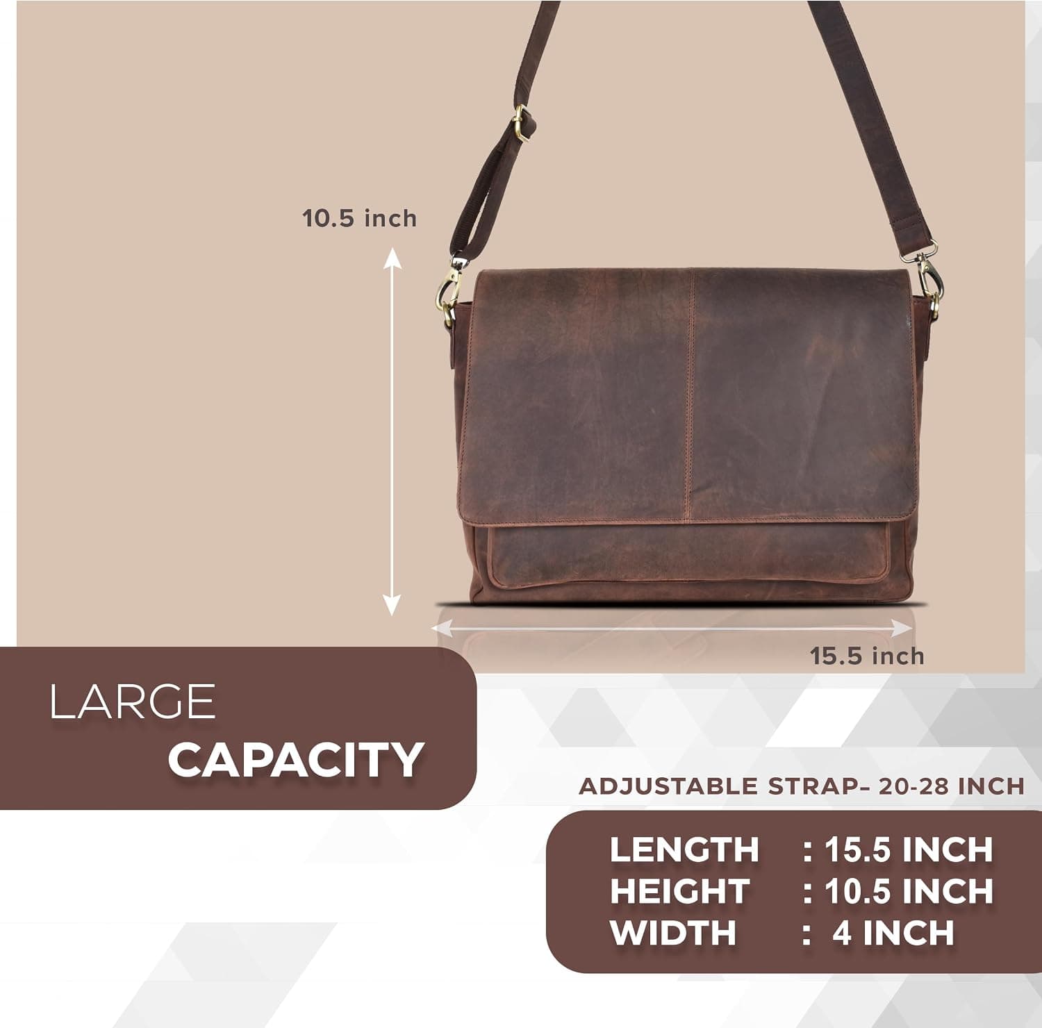 کیف رودوشی مردانه و زنانه Oak Leathers مناسب لپتاپ با بند قابل تنظیم کیف رودوشی مردانه و زنانه Oak Leathers مناسب لپتاپ با بند قابل تنظیم