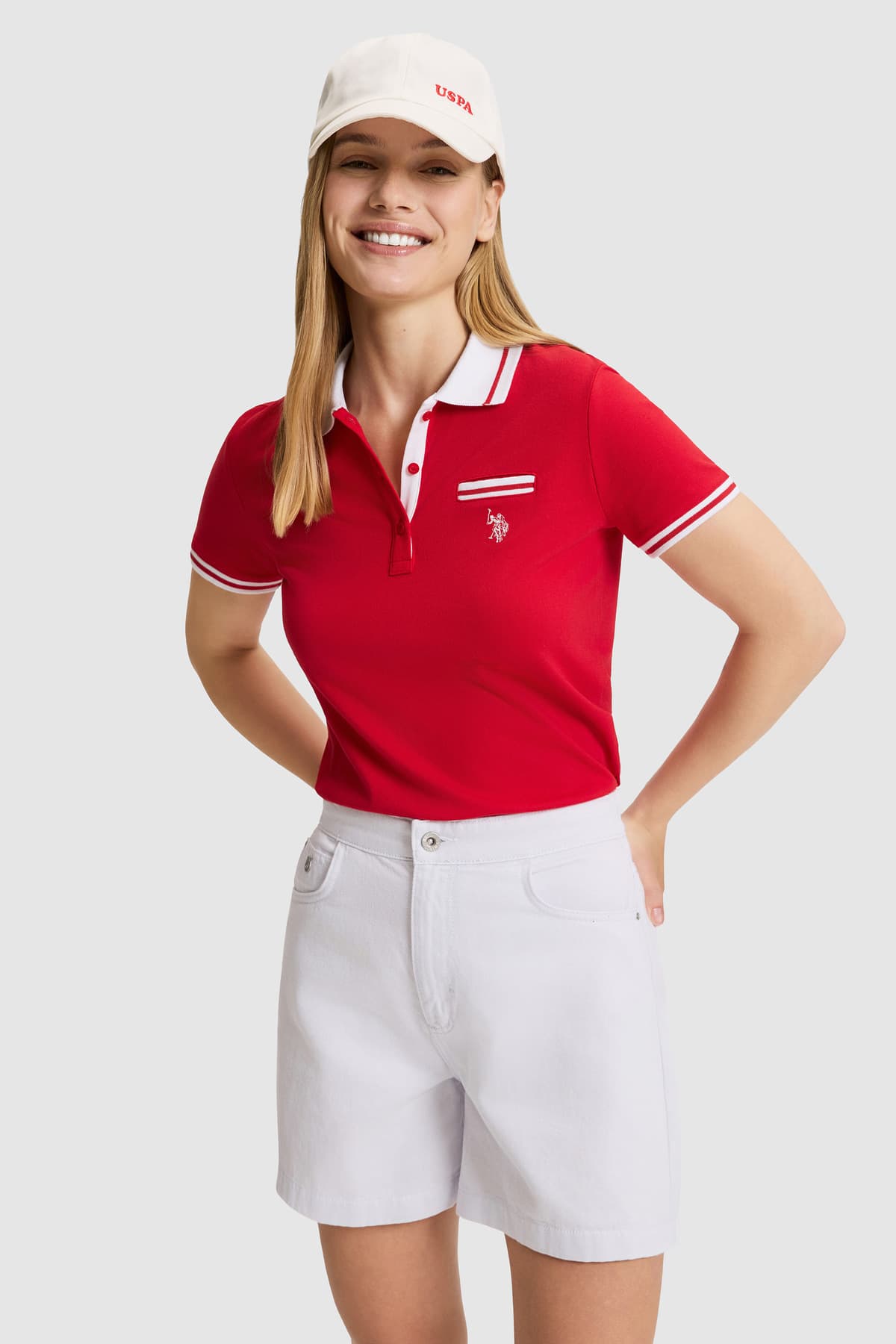 تیشرت زنانه U.S. Polo Assn. قرمز ساده مدل 50323455-VR171 تیشرت زنانه U.S. Polo Assn. قرمز ساده مدل 50323455-VR171