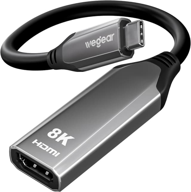 مبدل USB C به HDMI wegear سازگار با Thunderbolt 3/4، پشتیبانی از 8K@60Hz و 4K@144Hz مدل 8K مبدل USB C به HDMI wegear سازگار با Thunderbolt 3/4، پشتیبانی از 8K@60Hz و 4K@144Hz مدل 8K