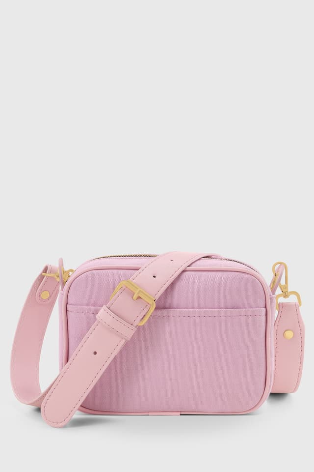 کیف زنانه Housebags کانواس صورتی اکسسوری طلایی کژوال کراس بادی مدل 219 کیف زنانه Housebags کانواس صورتی اکسسوری طلایی کژوال کراس بادی مدل 219