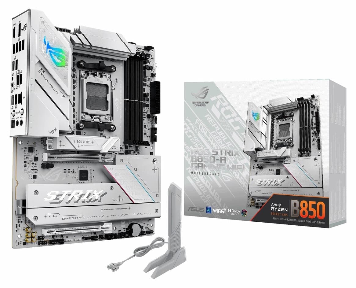 مادربورد ASUS ROG Strix گیمینگ WiFi DDR5 سوکت AM5 مدل B850-A مادربورد ASUS ROG Strix گیمینگ WiFi DDR5 سوکت AM5 مدل B850-A