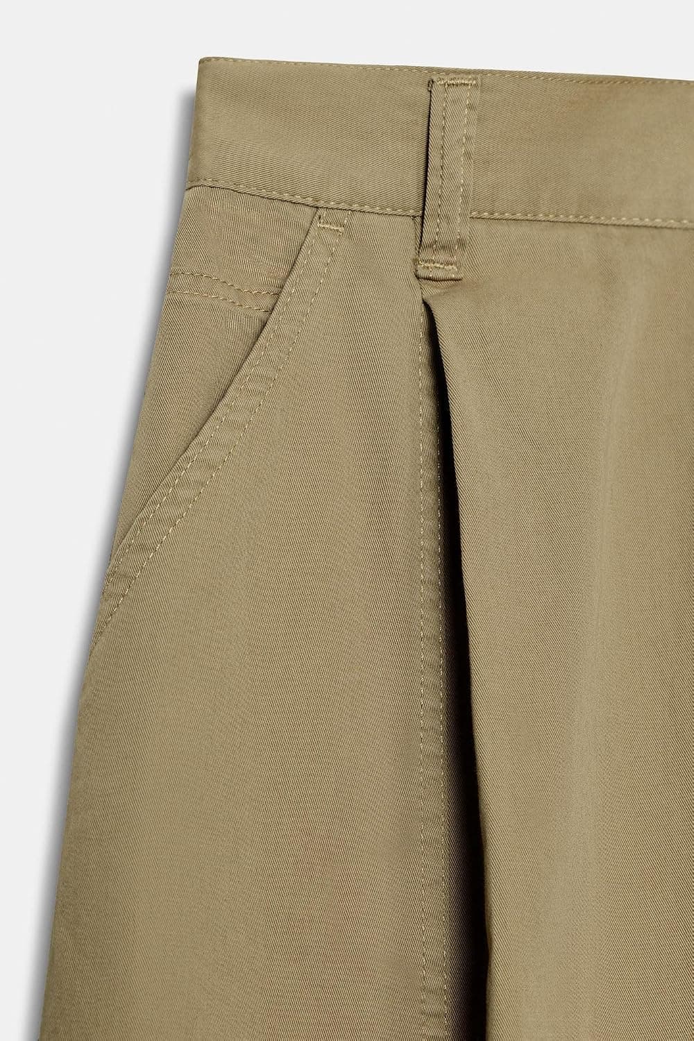 شلوار زنانه ZARA بالون چیندار رنگ تابا سایز L شلوار زنانه ZARA بالون چیندار رنگ تابا سایز L