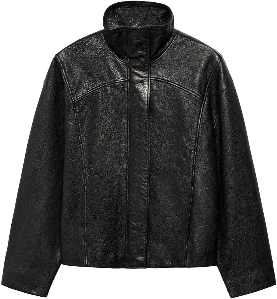ژاکت زنانه Zara چرمی اورسایز مشکی سایز L ژاکت زنانه Zara چرمی اورسایز مشکی سایز L