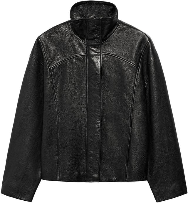 ژاکت زنانه Zara چرمی اورسایز مشکی سایز L ژاکت زنانه Zara چرمی اورسایز مشکی سایز L