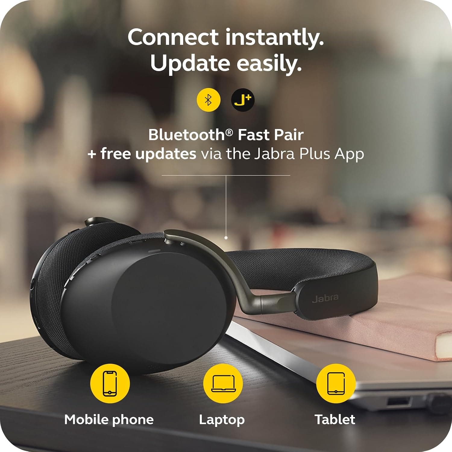 هدست بیسیم Jabra مدل Evolve3 85 همراه Link 390c مشکی با حذف نویز فعال هدست بیسیم Jabra مدل Evolve3 85 همراه Link 390c مشکی با حذف نویز فعال