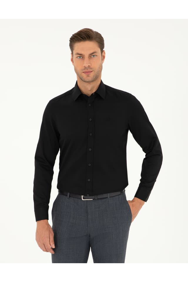 پیراهن آستینبلند Pierre Cardin مشکی اسلیمفیت بافتدار مدل 50298071-VR046 پیراهن آستینبلند Pierre Cardin مشکی اسلیمفیت بافتدار مدل 50298071-VR046