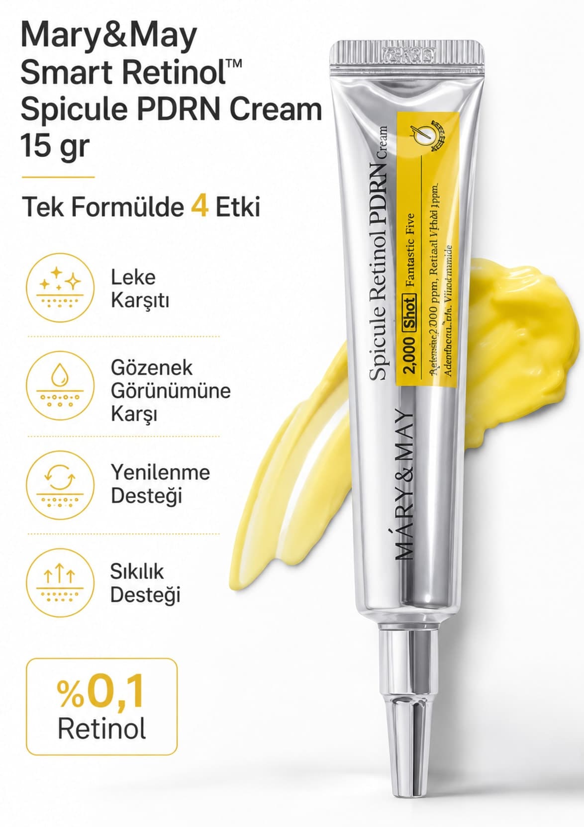کرم Mary & May Smart Retinol Spicule Retinol PDRN 15gr (%0.1 Retinol) کرم Mary & May Smart Retinol Spicule Retinol PDRN 15gr (%0.1 Retinol)