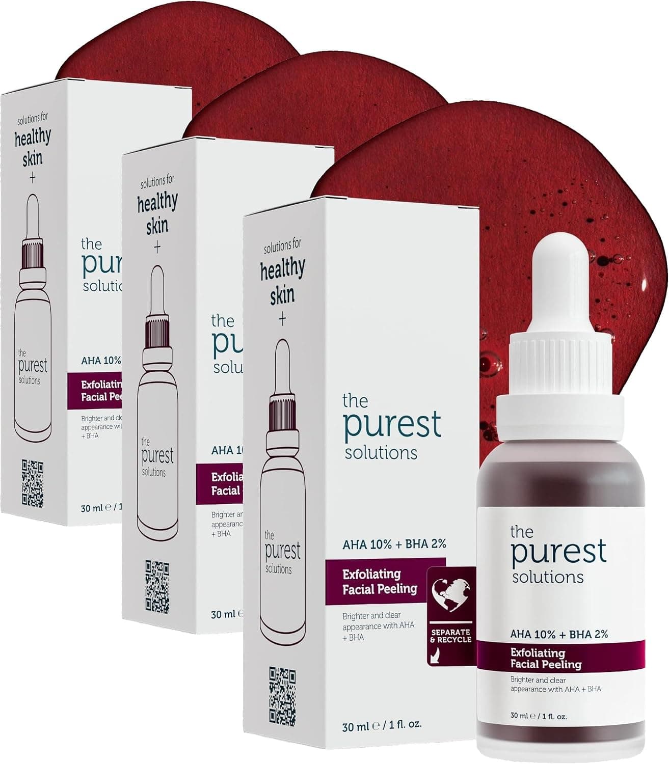 سرم لایهبردار قرمز The Purest Solutions احیاکننده و یکنواختکننده رنگ پوست AHA 10% + BHA 2% 30 ml سرم لایهبردار قرمز The Purest Solutions احیاکننده و یکنواختکننده رنگ پوست AHA 10% + BHA 2% 30 ml
