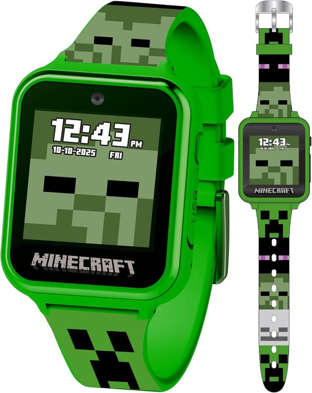 ساعت هوشمند کودکانه ACCUTIME Minecraft با نمایشگر LED تعاملی، بازی و دوربین ساعت هوشمند کودکانه ACCUTIME Minecraft با نمایشگر LED تعاملی، بازی و دوربین