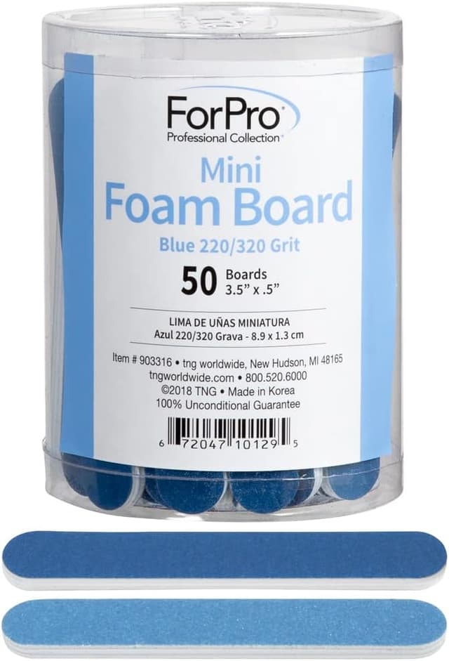 سوهان ناخن فومی مینی دوطرفه ForPro Professional Collection، دانهبندی 220/320، 8.9×12.7 cm، آبی، 50 عدد سوهان ناخن فومی مینی دوطرفه ForPro Professional Collection، دانهبندی 220/320، 8.9×12.7 cm، آبی، 50 عدد