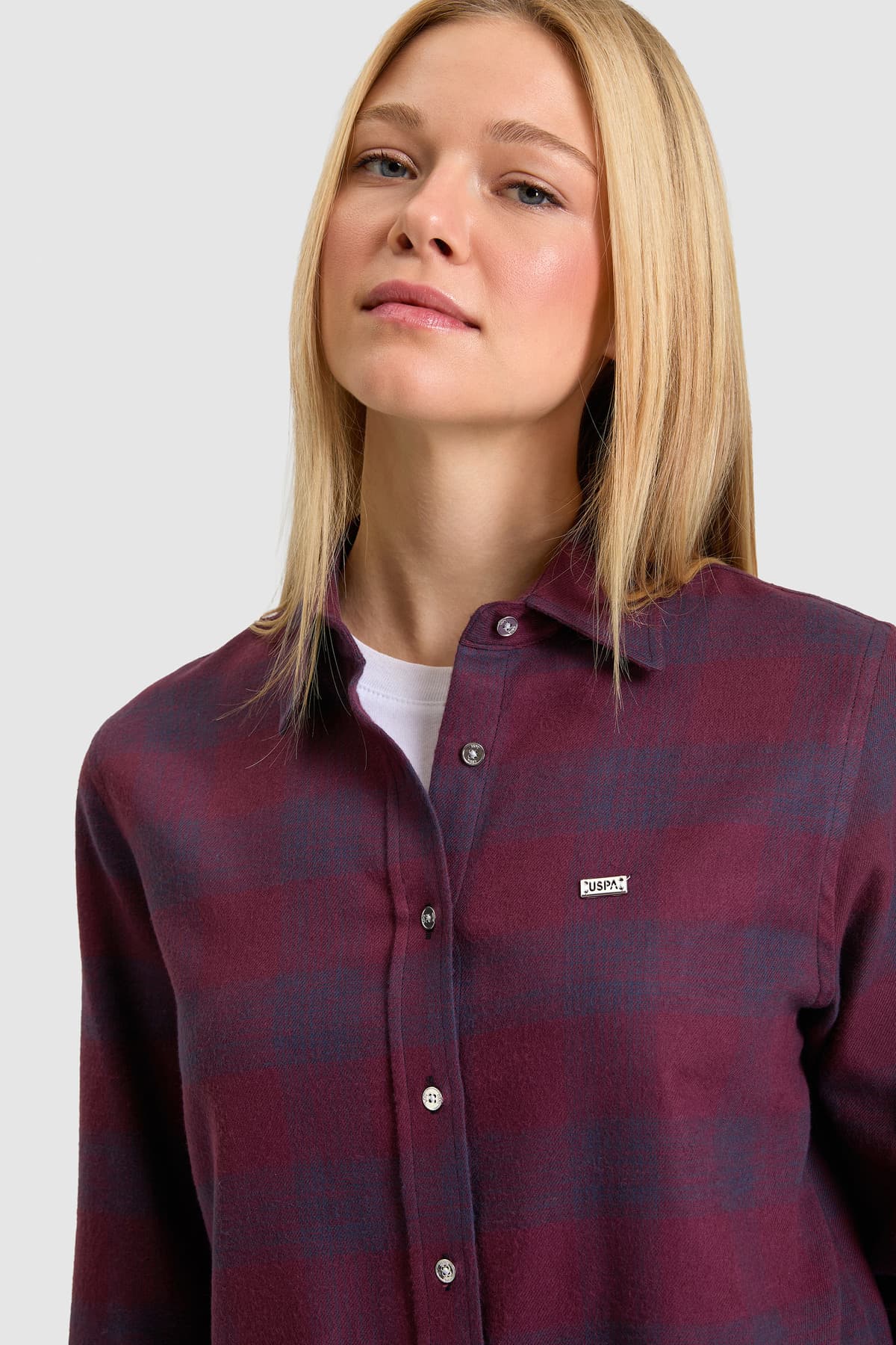 پیراهن زنانه U.S. Polo Assn. عنابی آستین بلند مدل 50331866-VR180 پیراهن زنانه U.S. Polo Assn. عنابی آستین بلند مدل 50331866-VR180