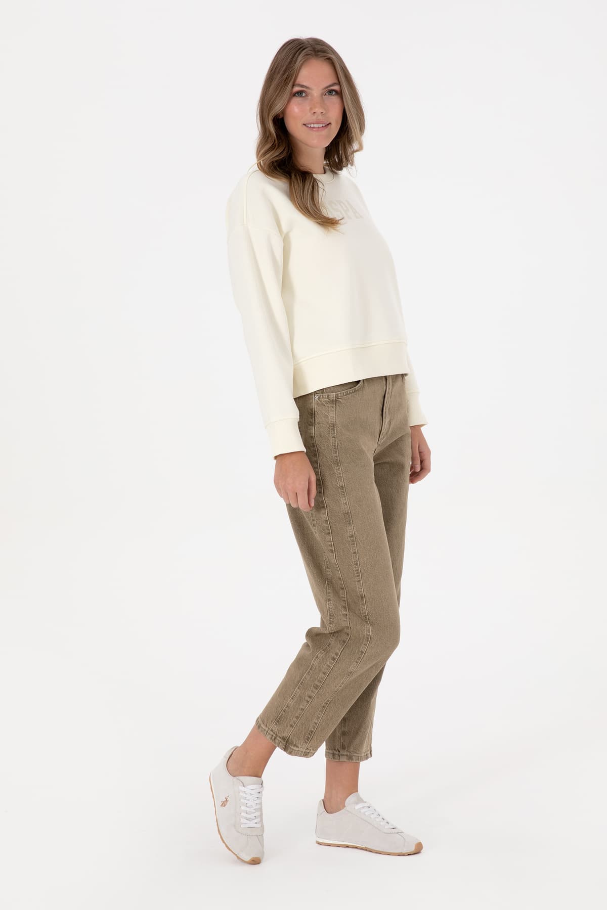 سوئیشرت زنانه U.S. Polo Assn. کرم یقه گرد Basic مدل 50307752-VR256 سوئیشرت زنانه U.S. Polo Assn. کرم یقه گرد Basic مدل 50307752-VR256