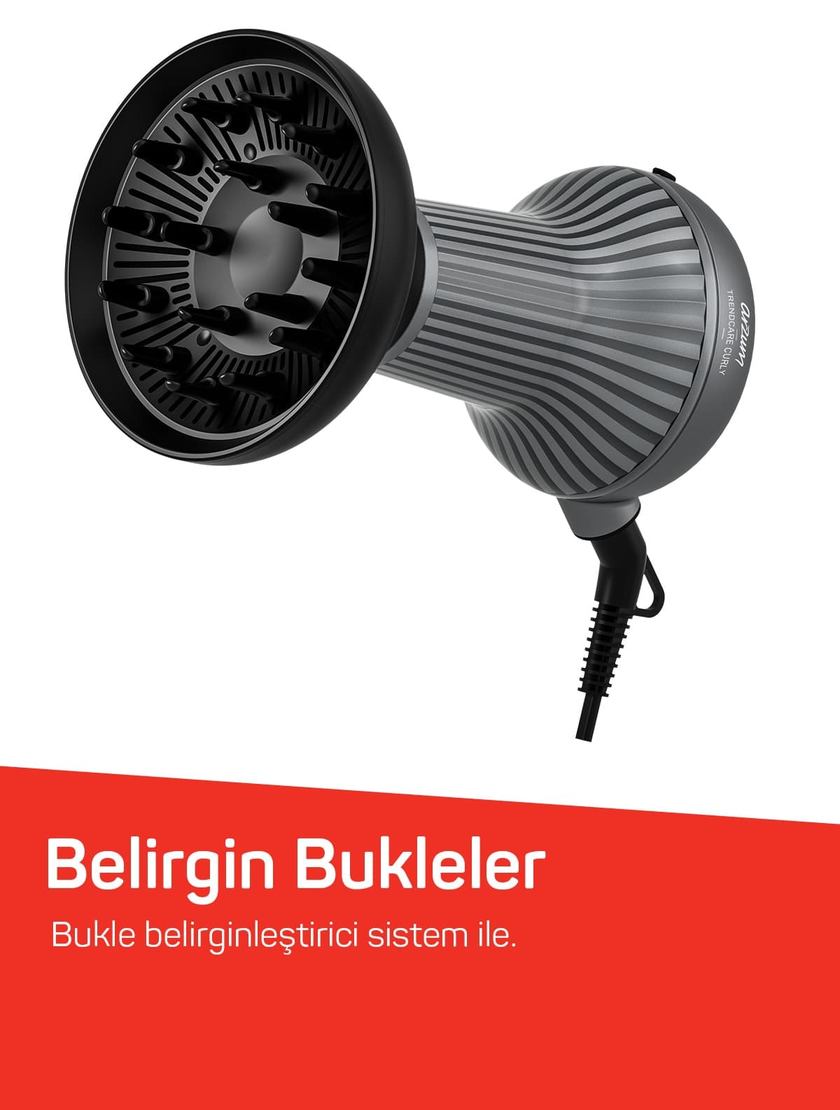 سشوار Arzum مدل AR5124 Trendcare Curly 800W با دیفیوزر و تقویتکننده فر سشوار Arzum مدل AR5124 Trendcare Curly 800W با دیفیوزر و تقویتکننده فر