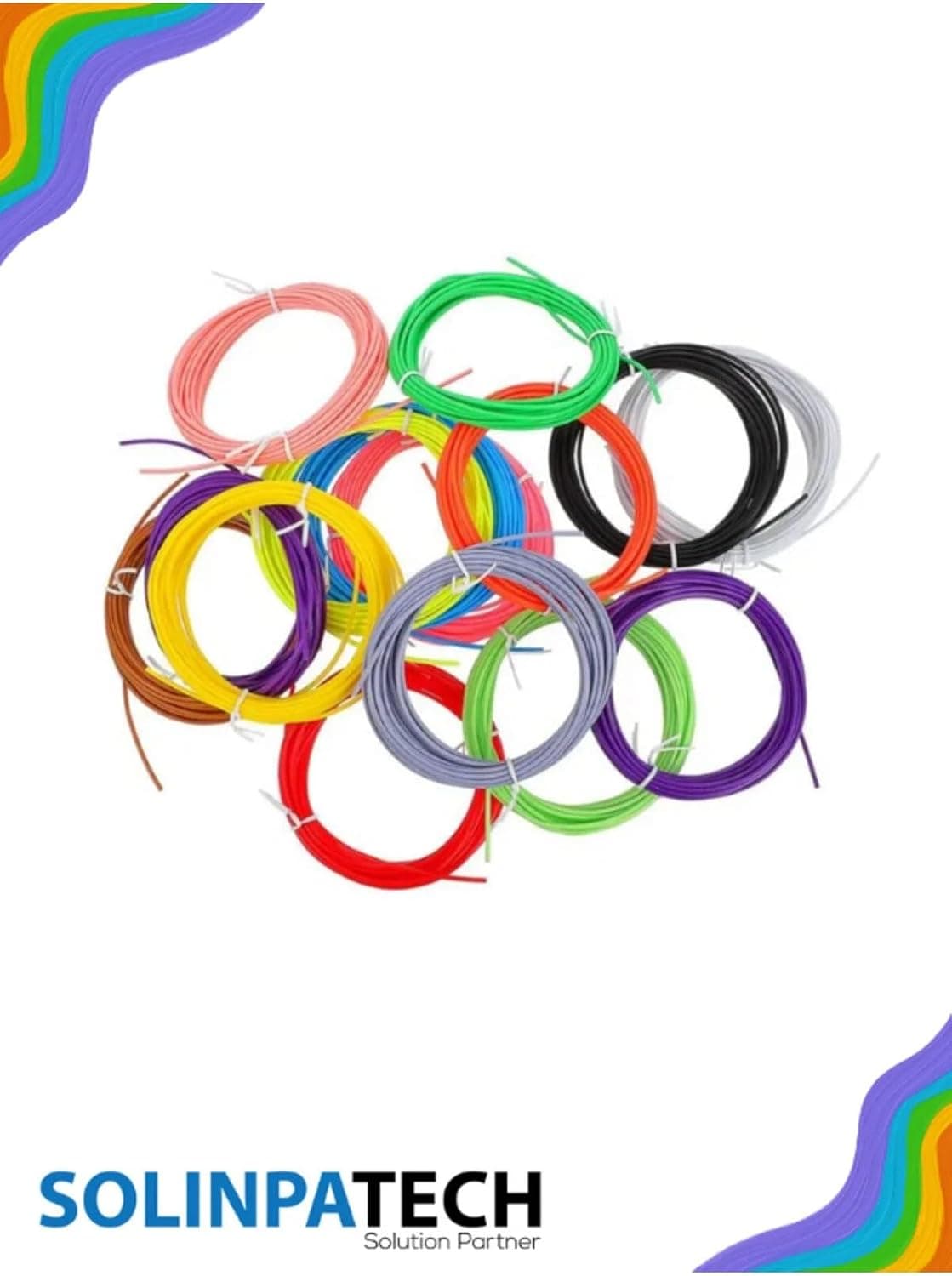 ست فیلامنت PLA قلم سه بعدی SOLINPATECH 10 رنگ 50 متری ست فیلامنت PLA قلم سه بعدی SOLINPATECH 10 رنگ 50 متری