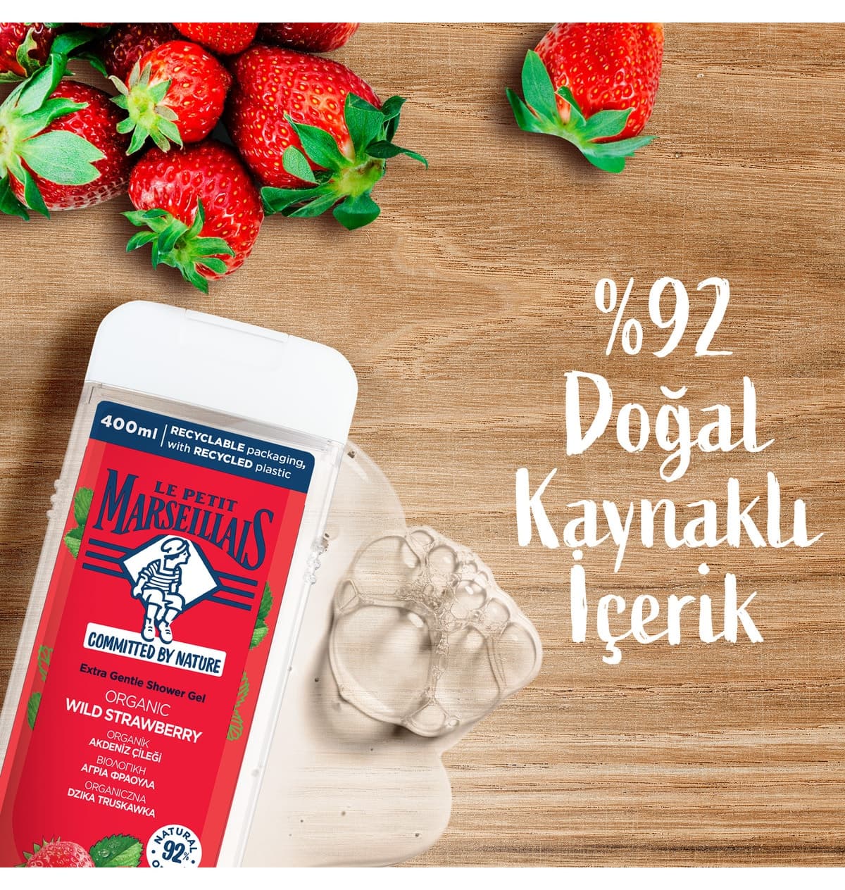 ژل دوش زنانه Le Petit Marseillais توت فرنگی مدیترانهای 400 ml ژل دوش زنانه Le Petit Marseillais توت فرنگی مدیترانهای 400 ml