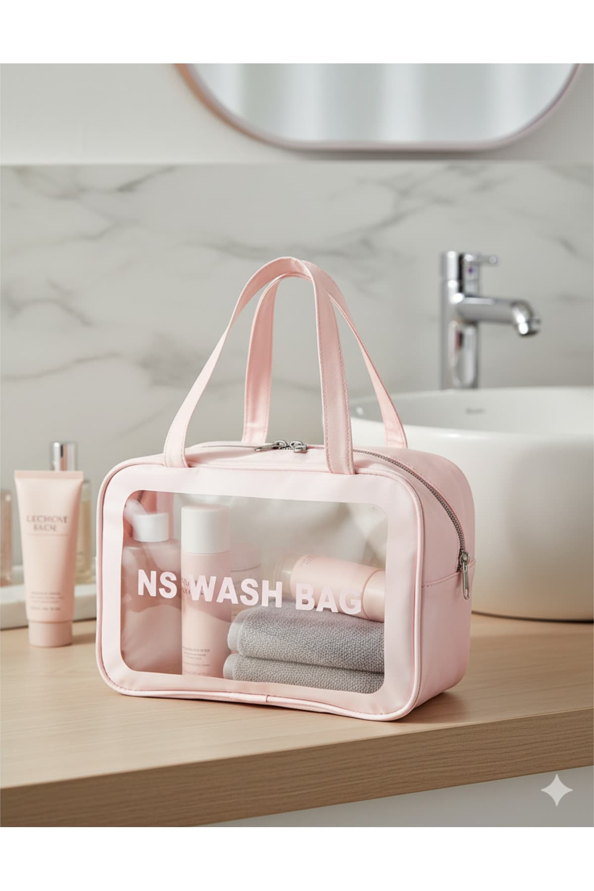کیف آرایشی شفاف پسرانه NS reliable مسافرتی سایز L کیف آرایشی شفاف پسرانه NS reliable مسافرتی سایز L