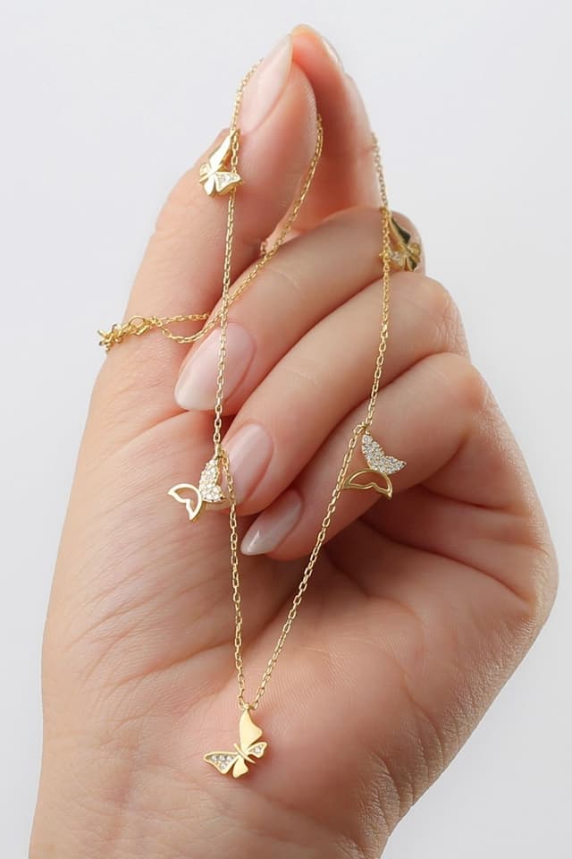 گردنبند شانس پروانهای Silvano Jewelry نقره 925 طلایی گردنبند شانس پروانهای Silvano Jewelry نقره 925 طلایی