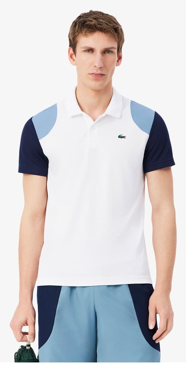 پولو مردانه Lacoste SPORT فیت معمولی رنگبلوک سفید پولو مردانه Lacoste SPORT فیت معمولی رنگبلوک سفید