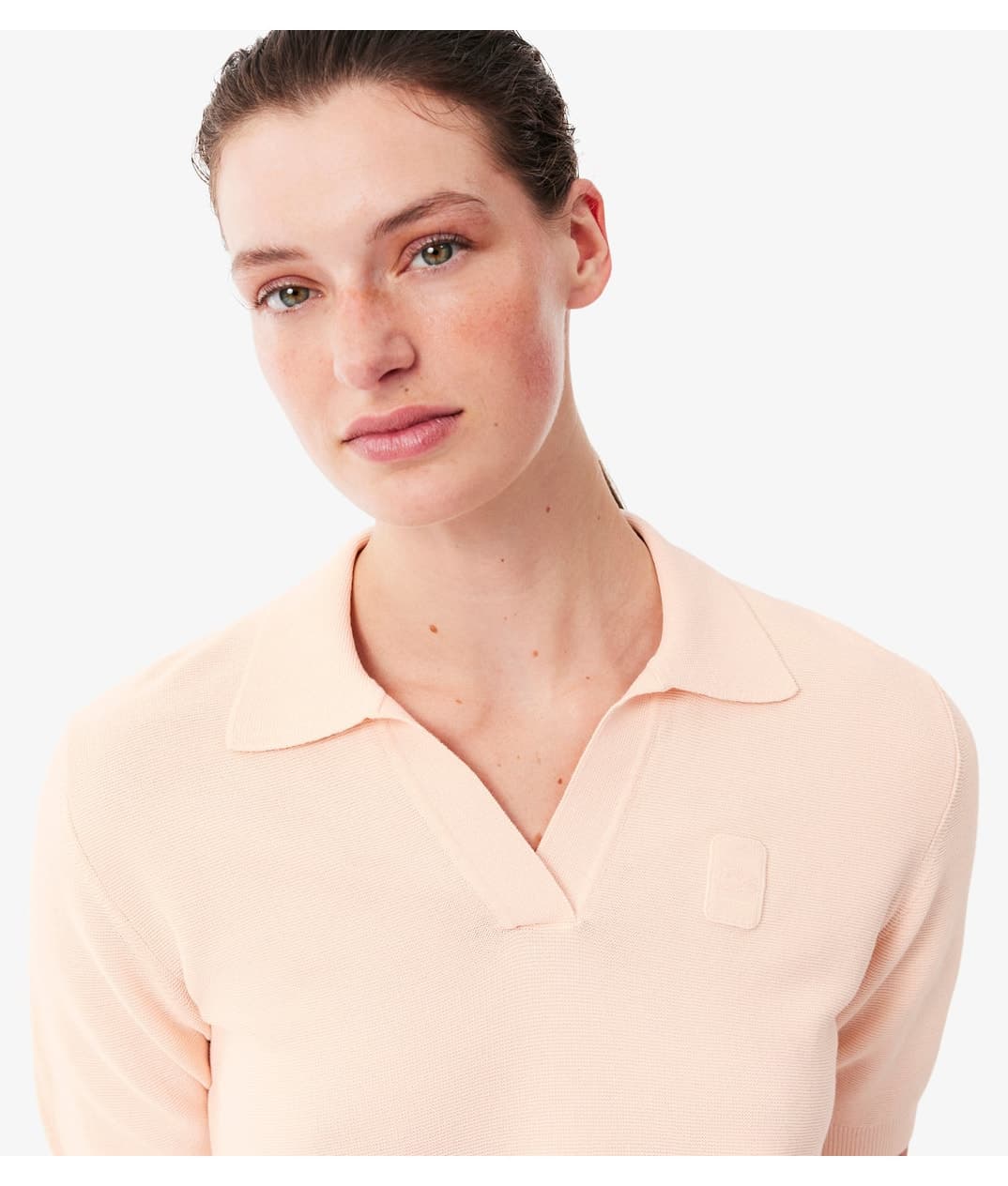 پولو زنانه Lacoste فیت معمولی آستین کوتاه صورتی تریکو پولو زنانه Lacoste فیت معمولی آستین کوتاه صورتی تریکو