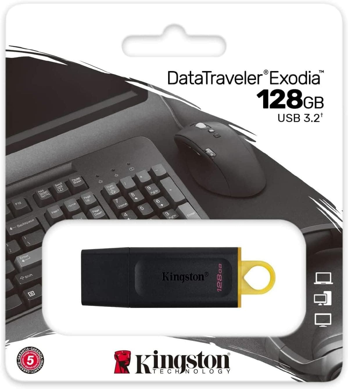 فلش مموری Kingston DataTraveler Exodia ظرفیت 128GB با رابط USB3.2 Gen1 مشکی و زرد مدل DTX/128GB فلش مموری Kingston DataTraveler Exodia ظرفیت 128GB با رابط USB3.2 Gen1 مشکی و زرد مدل DTX/128GB