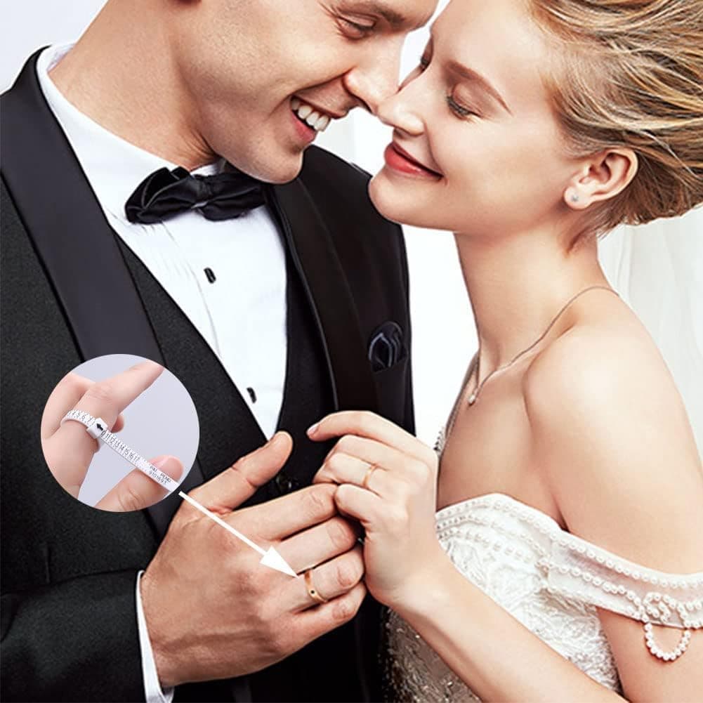ست 2 PCS ابزار اندازهگیری سایز انگشتر، حلقههای پلاستیکی قابل استفاده مجدد سایز 1-17 US مشکی و سفید ست 2 PCS ابزار اندازهگیری سایز انگشتر، حلقههای پلاستیکی قابل استفاده مجدد سایز 1-17 US مشکی و سفید