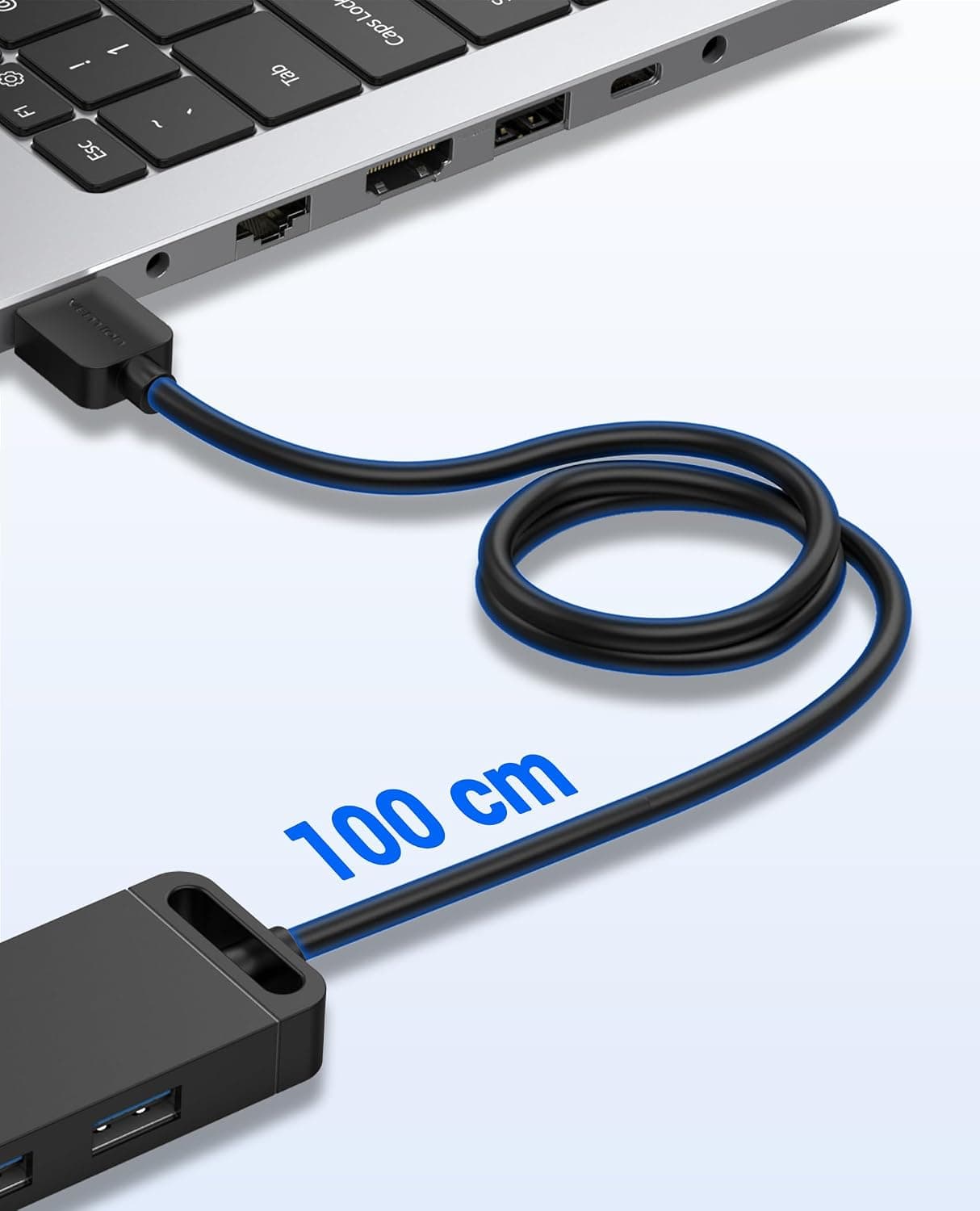 هاب USB 3.0 فوق نازک VENTION پشتیبانی شارژ ۴ پورت ۱ متری هاب USB 3.0 فوق نازک VENTION پشتیبانی شارژ ۴ پورت ۱ متری