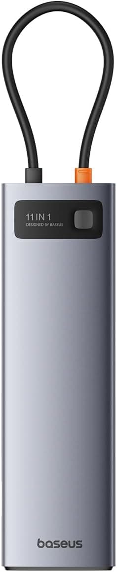 هاب USB-C یازدهدریک Baseus Metal Gleam با HDMI 4K@60Hz و 100W PD مدل B00030709811-00 هاب USB-C یازدهدریک Baseus Metal Gleam با HDMI 4K@60Hz و 100W PD مدل B00030709811-00