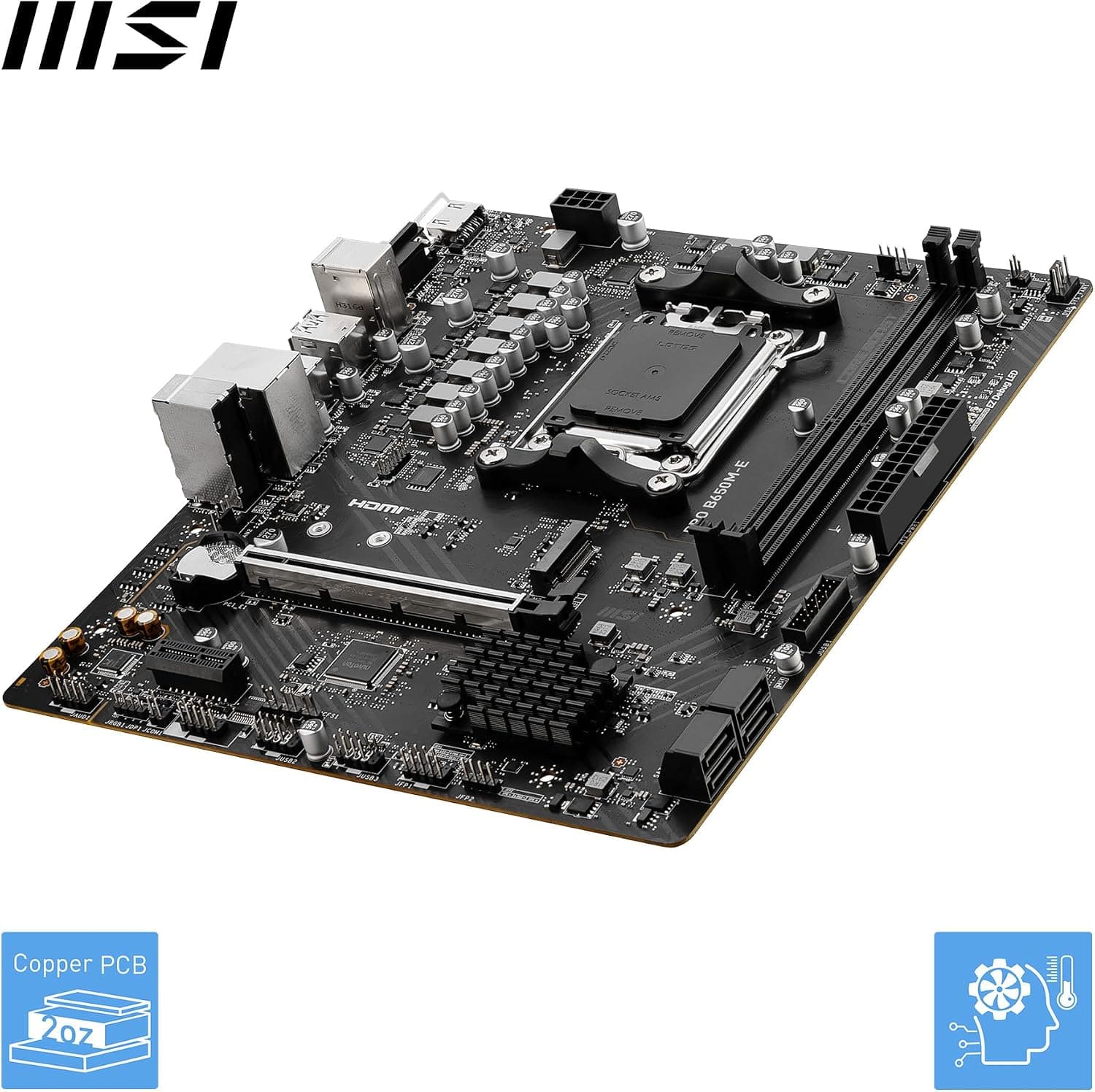 مادربرد MSI MB PRO مدل B650M-E سوکت AM5 DDR5 6800MHZ(OC) mATX مادربرد MSI MB PRO مدل B650M-E سوکت AM5 DDR5 6800MHZ(OC) mATX