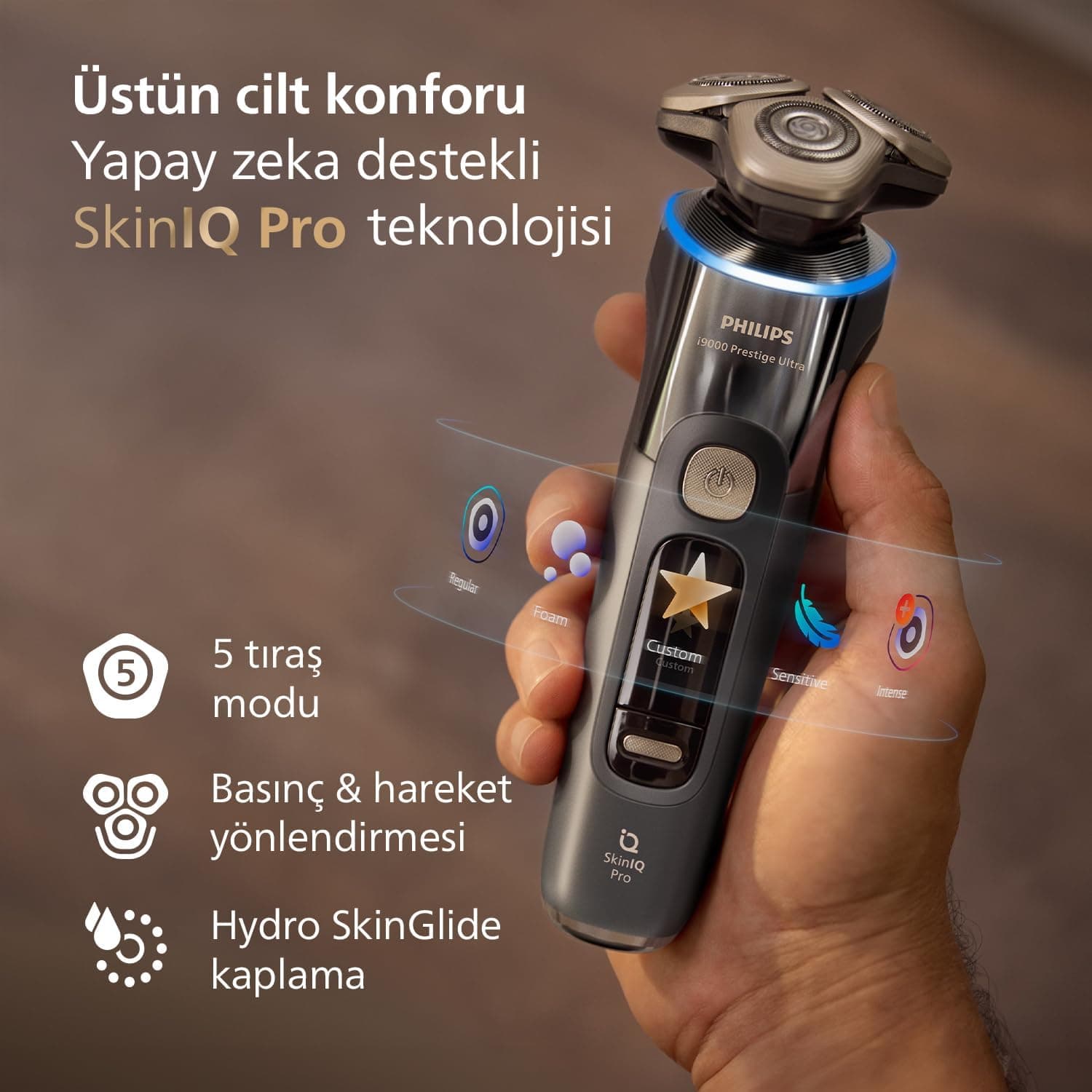 ماشین اصلاح خشک و مرطوب PHILIPS i9000 Ultra Prestige با فناوری SkinIQ Pro و سریهای دقیق 360° مدل XP9402/31 ماشین اصلاح خشک و مرطوب PHILIPS i9000 Ultra Prestige با فناوری SkinIQ Pro و سریهای دقیق 360° مدل XP9402/31