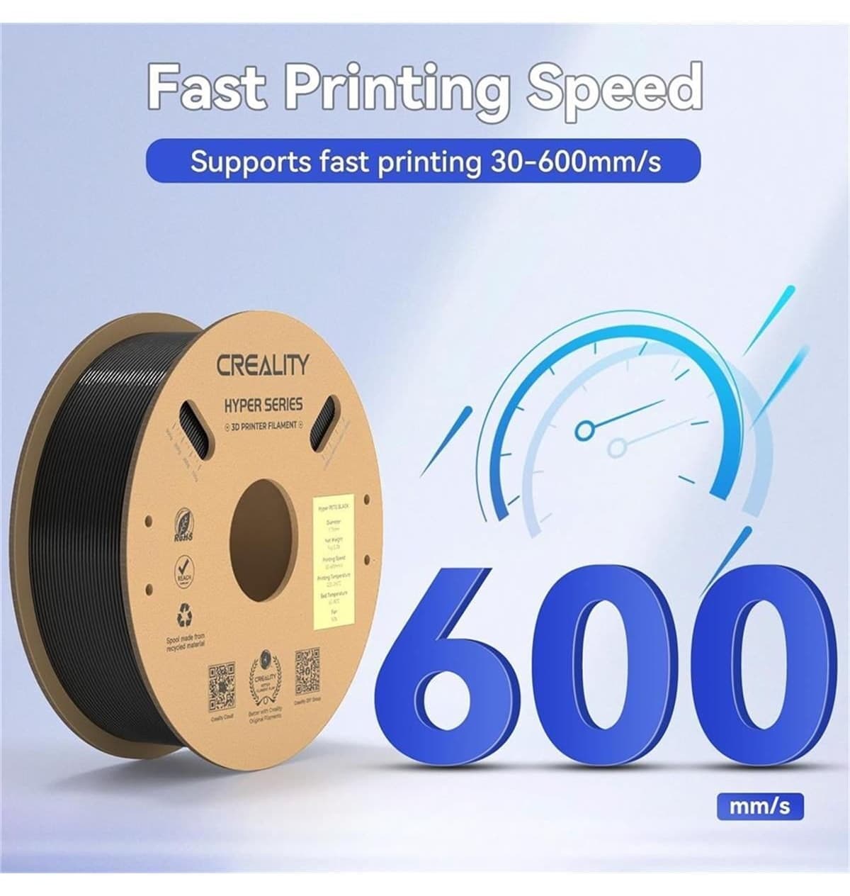 فیلامنت پرینتر سه بعدی Creality Hyper PETG سیاه 1.75 mm 1 kg فیلامنت پرینتر سه بعدی Creality Hyper PETG سیاه 1.75 mm 1 kg