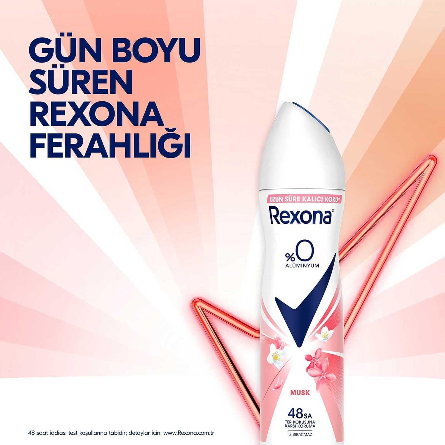 اسپری دئودورانت زنانه Rexona با رایحه Musk بدون آلومینیوم 150 ml اسپری دئودورانت زنانه Rexona با رایحه Musk بدون آلومینیوم 150 ml