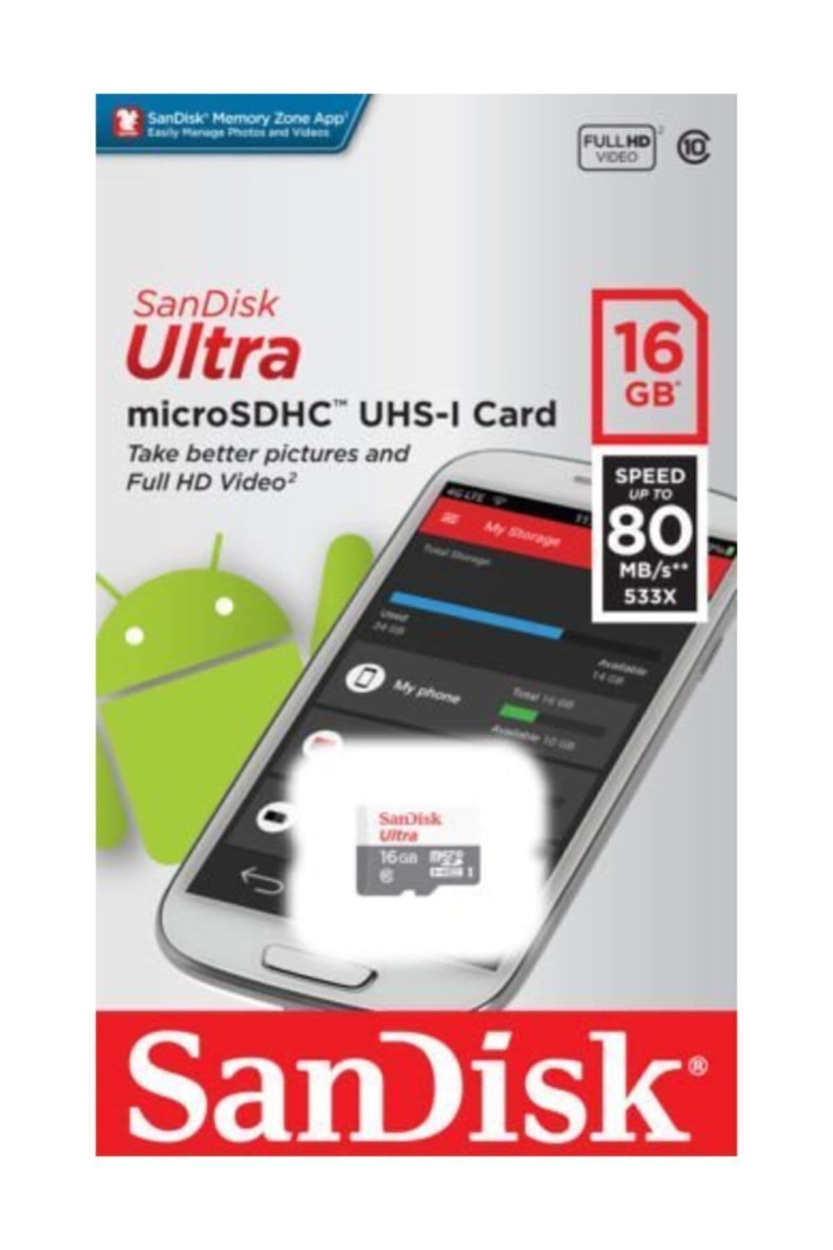 کارت حافظه Micro SD Sandisk Ultra با ظرفیت 16GB و سرعت 80MB/s کارت حافظه Micro SD Sandisk Ultra با ظرفیت 16GB و سرعت 80MB/s