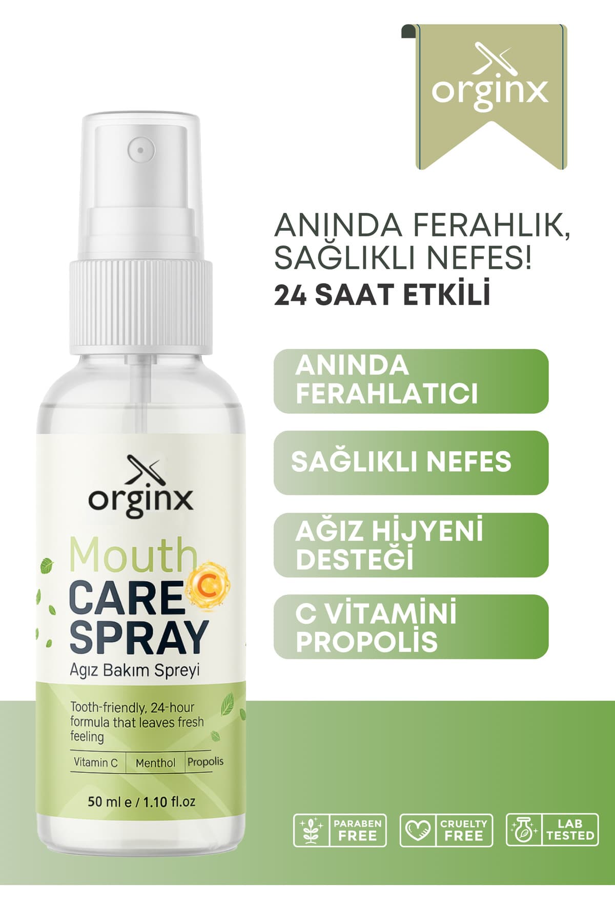 اسپری دهان Orginx حاوی ویتامین C و برهموم، ضد بوی بد دهان با محافظت طبیعی 50 ml اسپری دهان Orginx حاوی ویتامین C و برهموم، ضد بوی بد دهان با محافظت طبیعی 50 ml