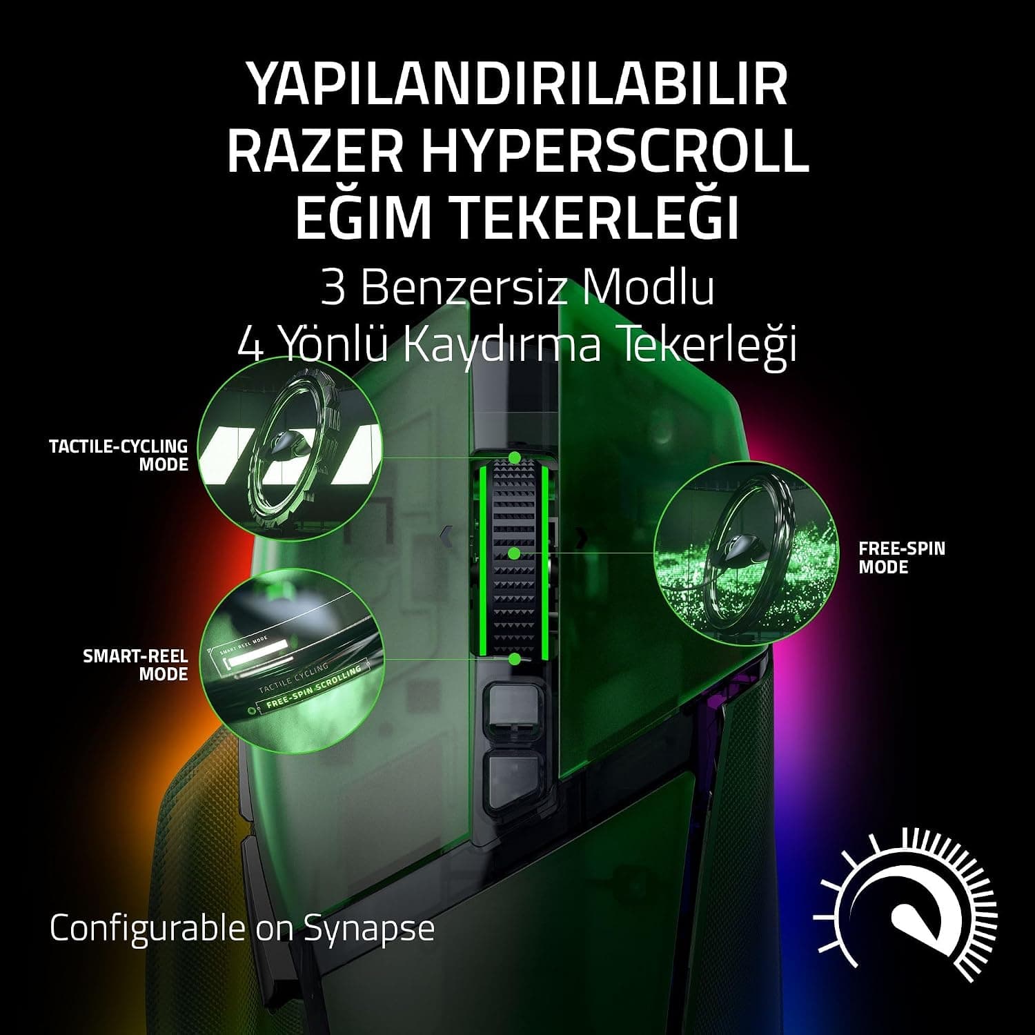 ماوس بازی بیسیم ارگونومیک RGB Razer مدل Basilisk V3 Pro 35K با چرخ 4 جهته، حسگر 35K DPI و 13 دکمه، سبز فانتوم ماوس بازی بیسیم ارگونومیک RGB Razer مدل Basilisk V3 Pro 35K با چرخ 4 جهته، حسگر 35K DPI و 13 دکمه، سبز فانتوم