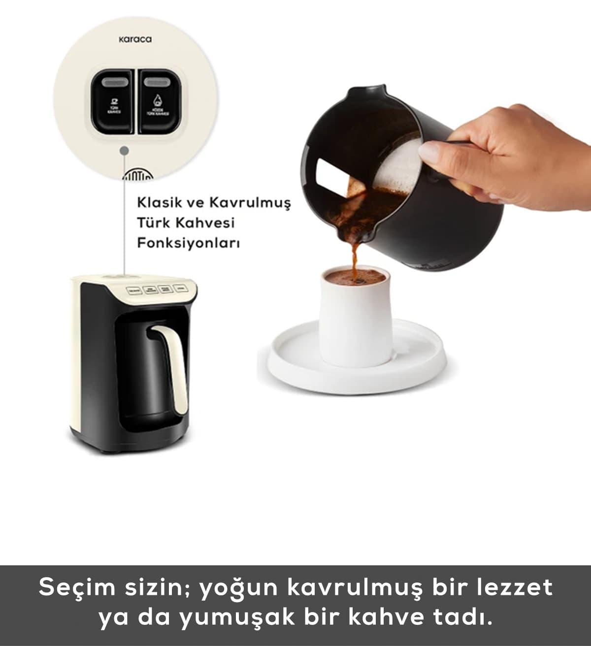 قهوهساز ترک Karaca Hatır Közde کرم با ظرفیت 5 فنجان قهوهساز ترک Karaca Hatır Közde کرم با ظرفیت 5 فنجان