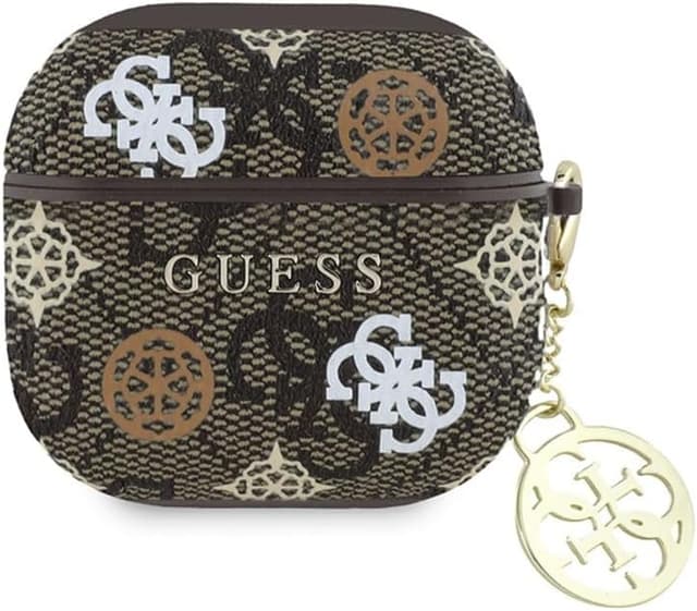 کاور AirPods 4 Guess با زنجیر فلزی طرح 4G قهوهای مدل Peony کاور AirPods 4 Guess با زنجیر فلزی طرح 4G قهوهای مدل Peony