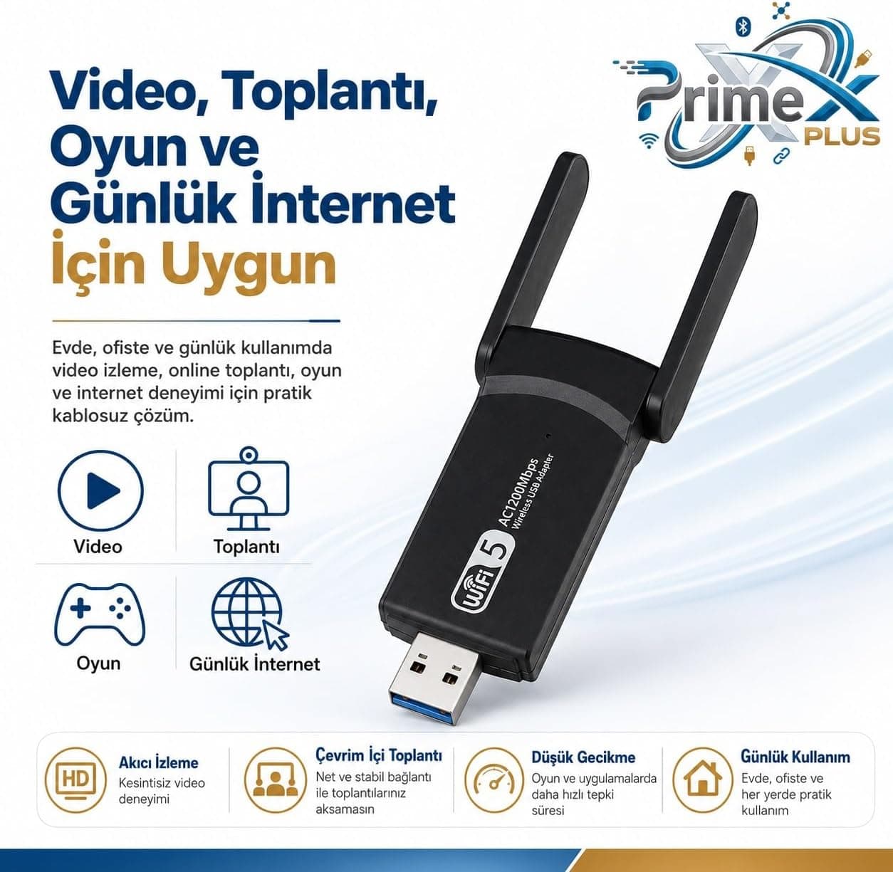 دانگل وایفای USB 3.0 کامپیوتر و لپتاپ PrimeX Plus با Realtek RTL8812BU دو بانده AC1200/AC1300 مدل PX-AC1200 دانگل وایفای USB 3.0 کامپیوتر و لپتاپ PrimeX Plus با Realtek RTL8812BU دو بانده AC1200/AC1300 مدل PX-AC1200