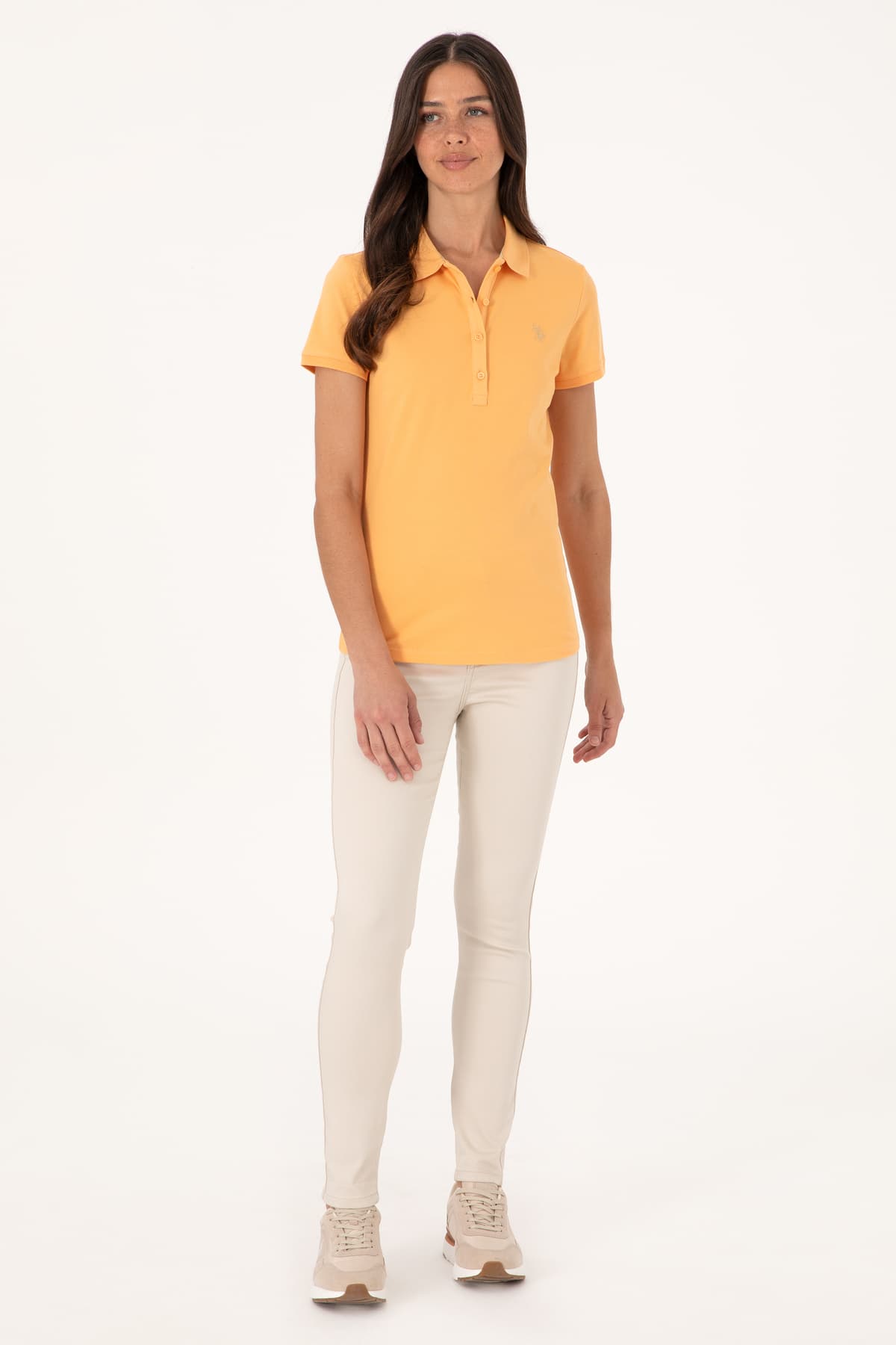 تیشرت زنانه U.S. Polo Assn. نارنجی ساده مدل 50300830-VR202 تیشرت زنانه U.S. Polo Assn. نارنجی ساده مدل 50300830-VR202