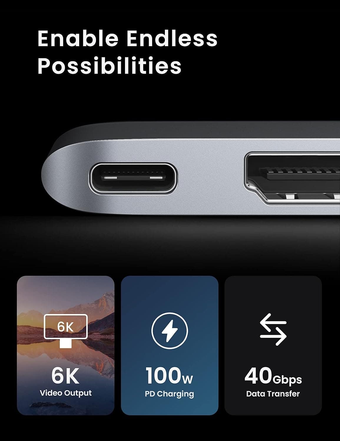 هاب و مبدل UGREEN برای Macbook Pro و Air با Thunderbolt 3 Type-C، HDMI، USB 3.0 و کارتخوان TF و SD هاب و مبدل UGREEN برای Macbook Pro و Air با Thunderbolt 3 Type-C، HDMI، USB 3.0 و کارتخوان TF و SD