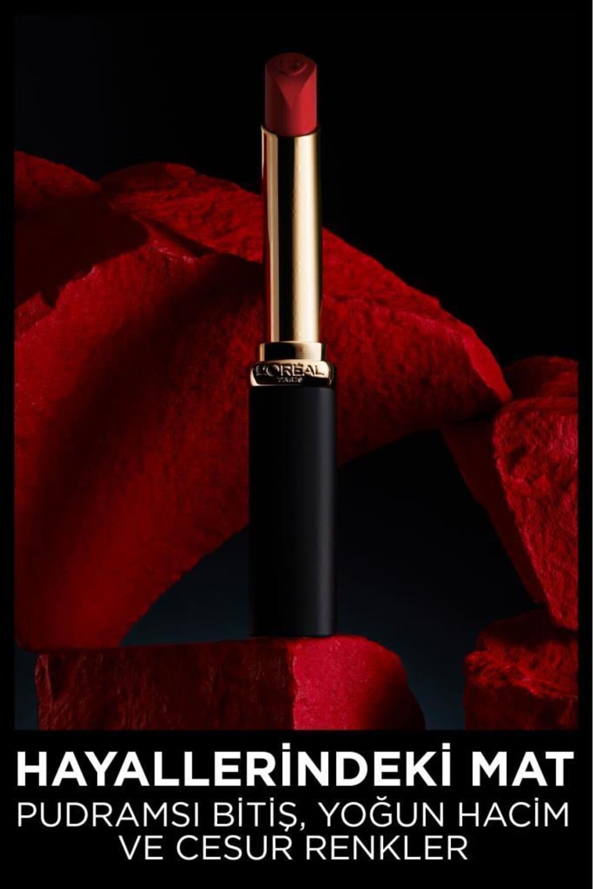 رژ لب L'Oreal Paris مات Color Riche Intense Volume مدل 346 Rouge Determination رژ لب L'Oreal Paris مات Color Riche Intense Volume مدل 346 Rouge Determination