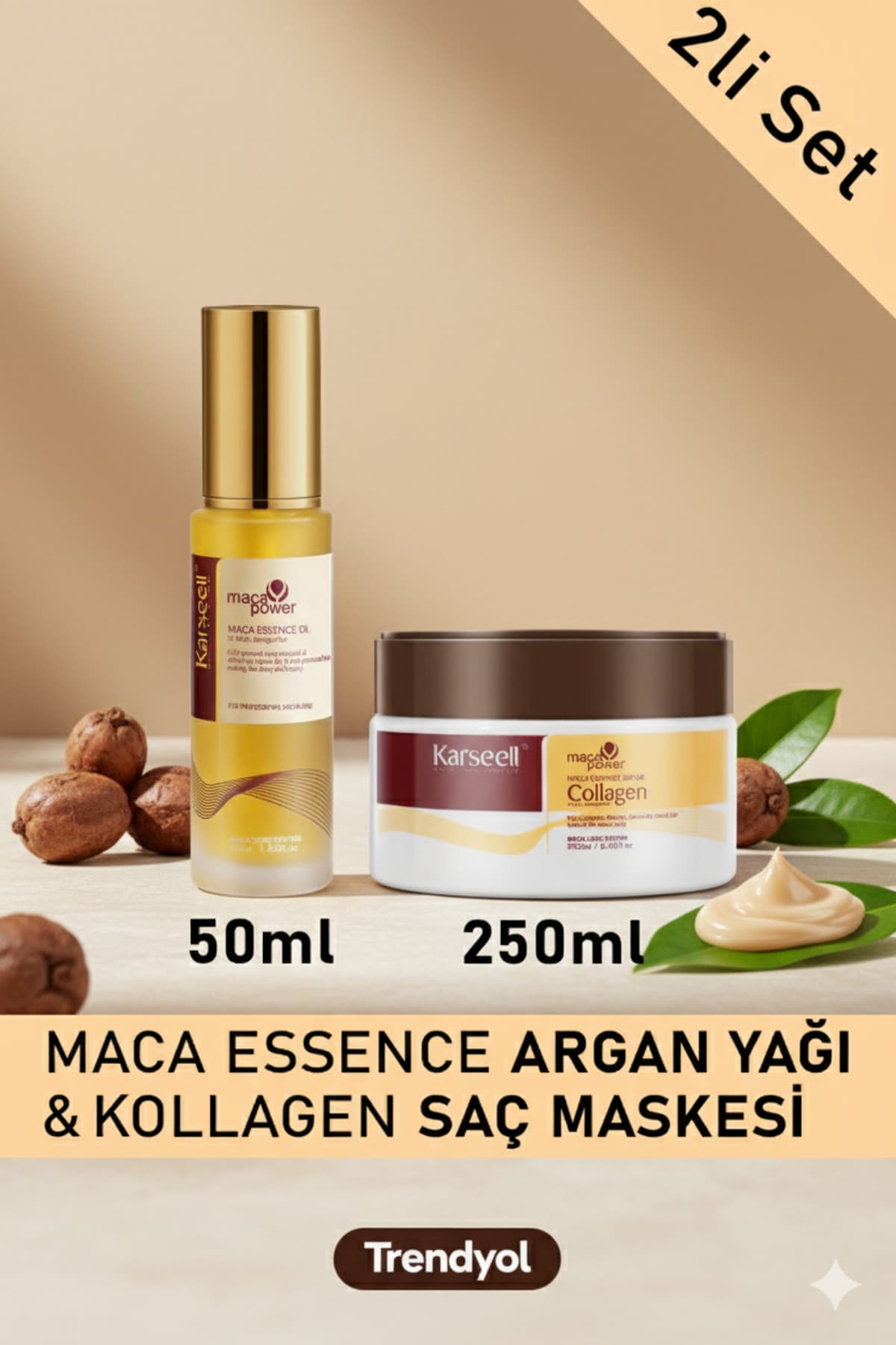 ماسک مو Karseell ترمیمکننده کلاژن ماکا به همراه روغن آرگان 250 ml + 50 ml ماسک مو Karseell ترمیمکننده کلاژن ماکا به همراه روغن آرگان 250 ml + 50 ml