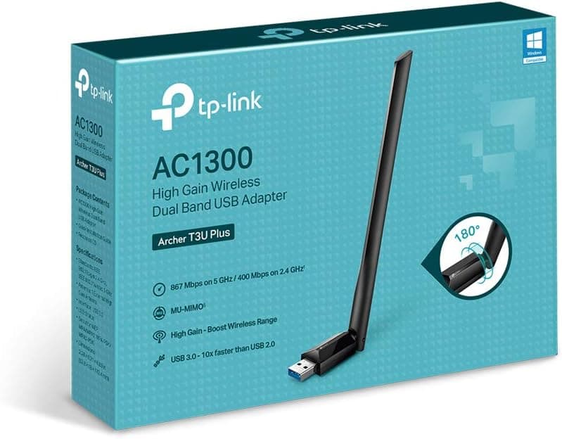 آداپتور وایفای USB دو بانده TP-Link AC1300 Mbps با MU-MIMO مدل Archer T3U Plus آداپتور وایفای USB دو بانده TP-Link AC1300 Mbps با MU-MIMO مدل Archer T3U Plus